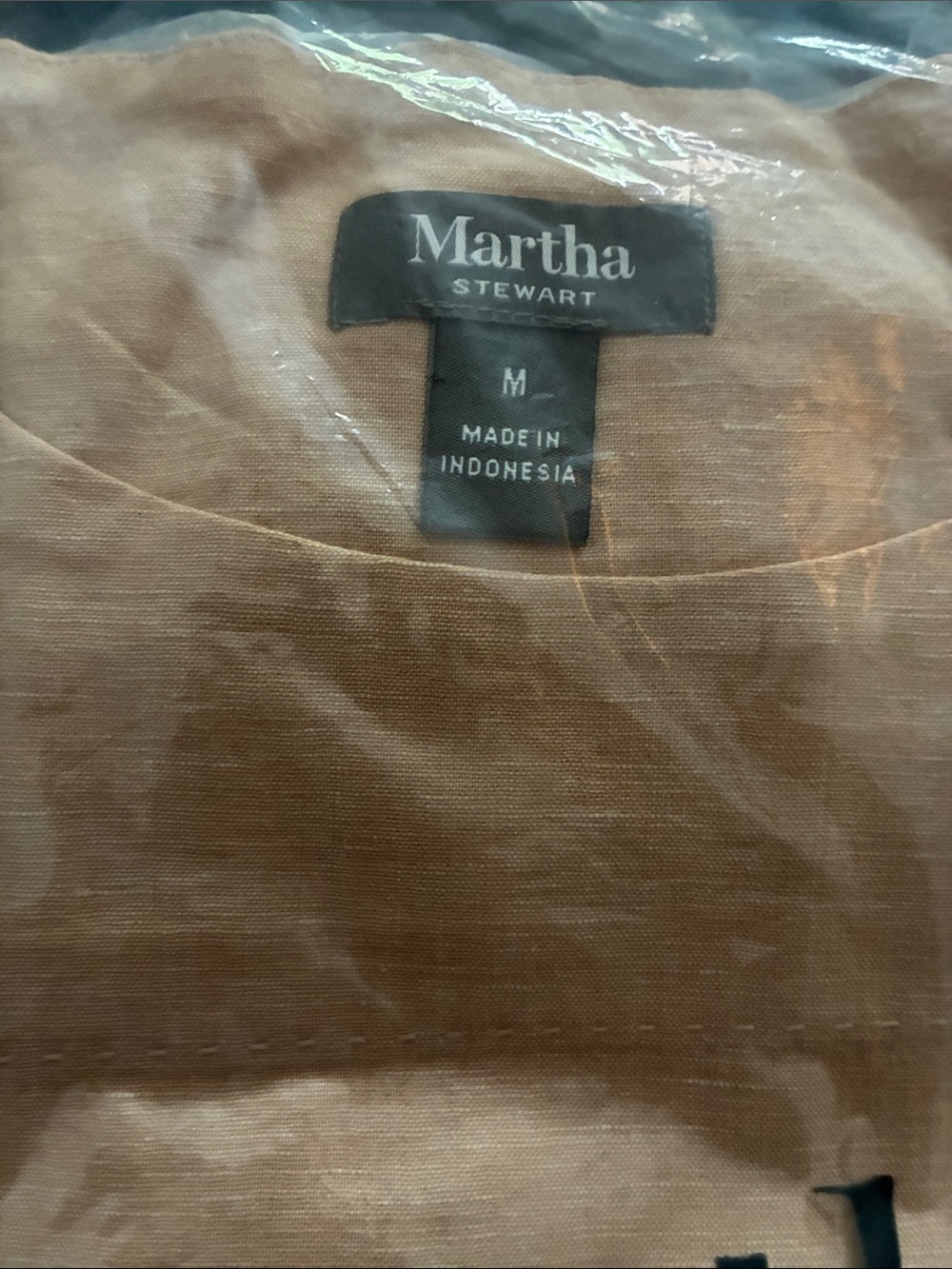 Martha Stewart Almond Tunic Lightweight Crewneck Top